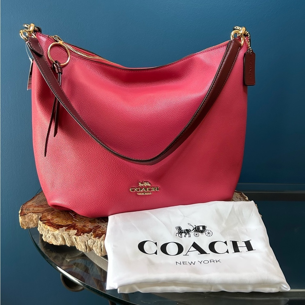 Coach Skylar Hobo Poppy Pink Pebble Leather, Shoulder Bag 91154 - Picture 3 of 17